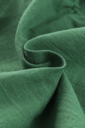Дамски къс памучен топ в зелено с ефектен гръб