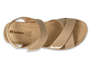 INBLU, Дамски анатомични сандали от естествена кожа, Бежови