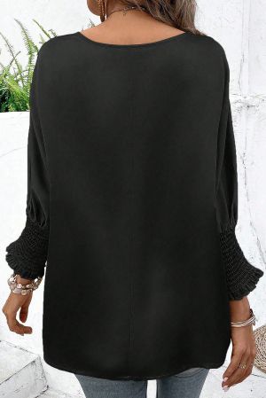 Дамска сатенена блуза в черен цвят