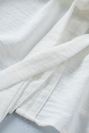 White Split Neck Drawstring Waist Sleeveless Shirt
