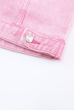 Дамско дънково яке в розово, 100% памук