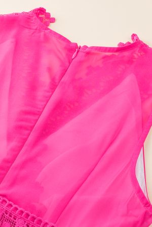Дамска цветна рокля с 'gradient' ефект и бродерия