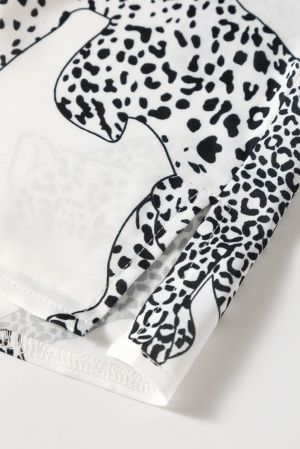 Cheetah Print Buttoned Half Sleeve Shirt