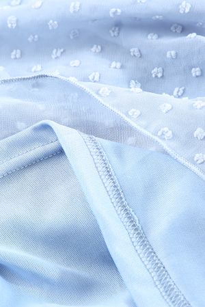 Sky Blue Swiss Dot Plus Size Ruffle Tiered Maxi Dress