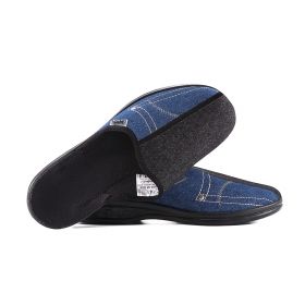 BEFADO Полски мъжки домашни  чехли в  черно/син деним