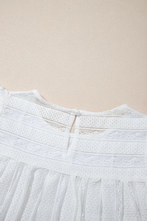 White Ruffled Lace Flowy Tank Top