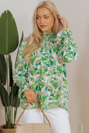 3/4 Flared Sleeve Floral Blouse