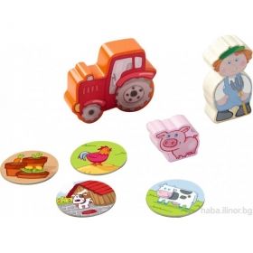 Игра Фермер с фигурки от букова дървесина, Haba, Германия, 18+